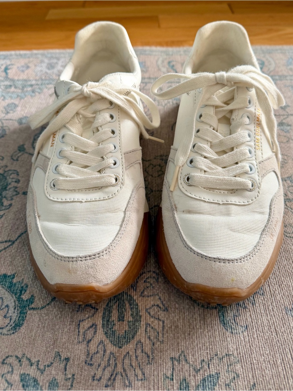 Sam Edelman Cream and Gum-Trim Women's Sneakers